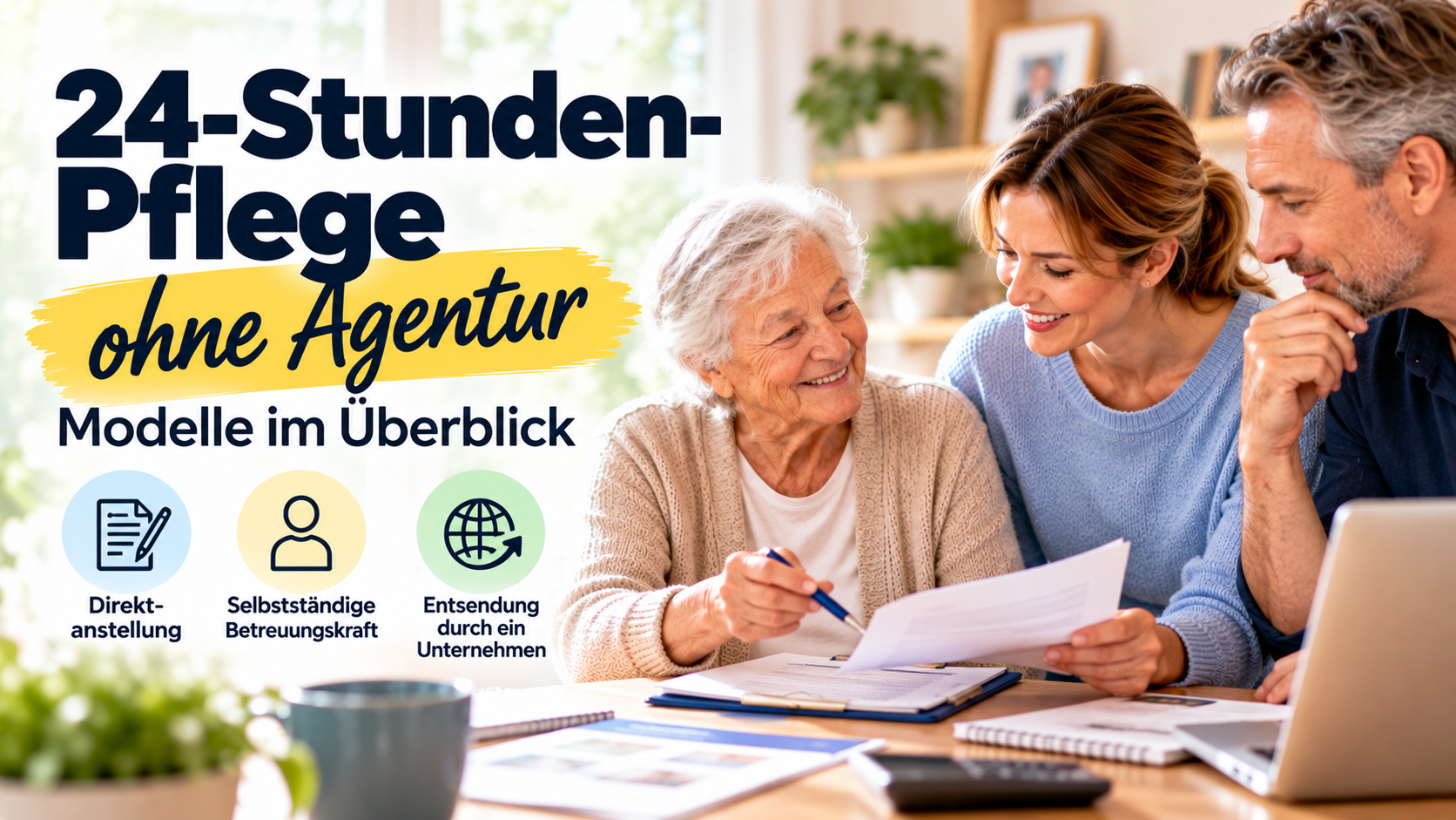 24-Stunden-Pflege ohne Agentur: 3 Modelle